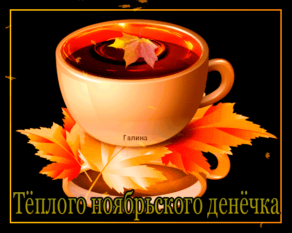7. Анимированная картинка с пожеланием тёплого ноябрьского дня!