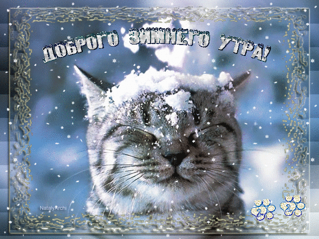 5. Гифка доброго зимнего утра со снегом!