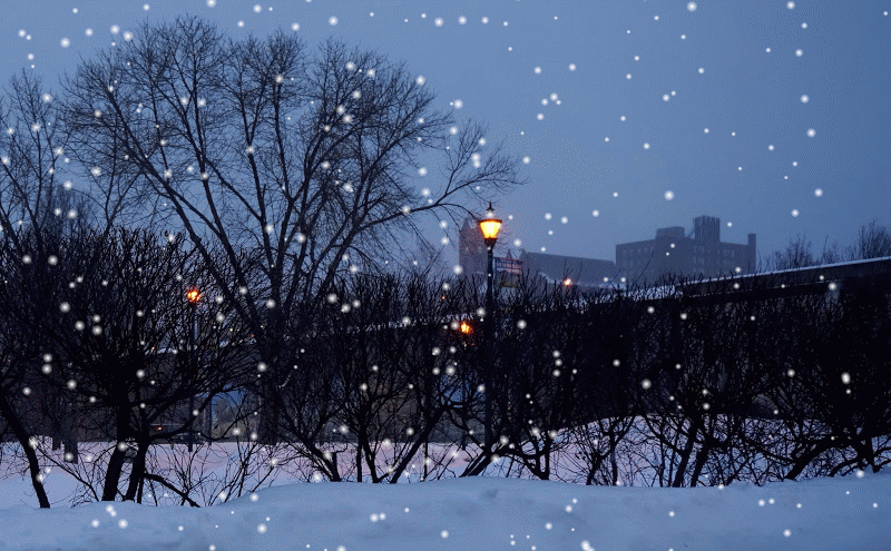 Снегопад в городе. Метель в городе. Ночной город зимой. Падающий снег. Падает снег 7