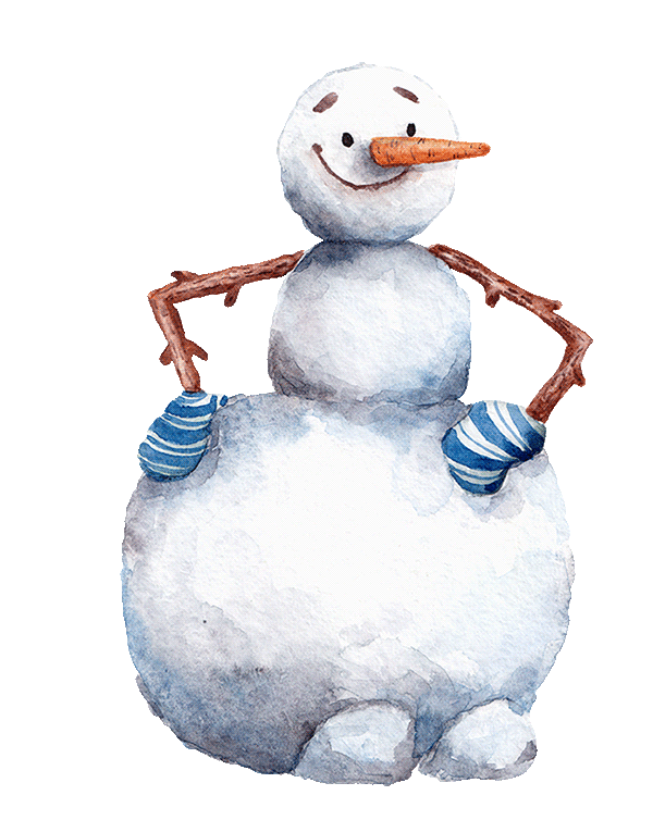 9. Смешная гифка с танцующим снеговиком на прозрачном фоне