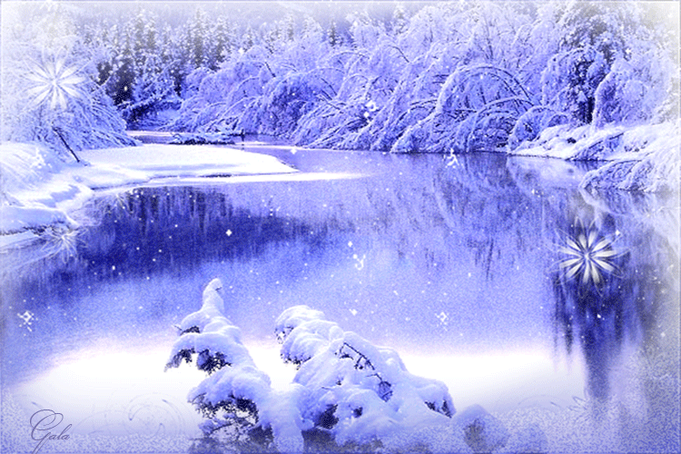 1. Зимний пейзаж анимации Анимированные зимние пейзажи