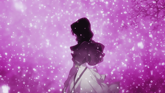 16. Красивая картинка Фиолетовый снег аниме