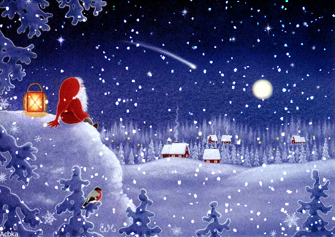 17. Анимированная gif картинка Зима — это одна большая волшебная сказка.