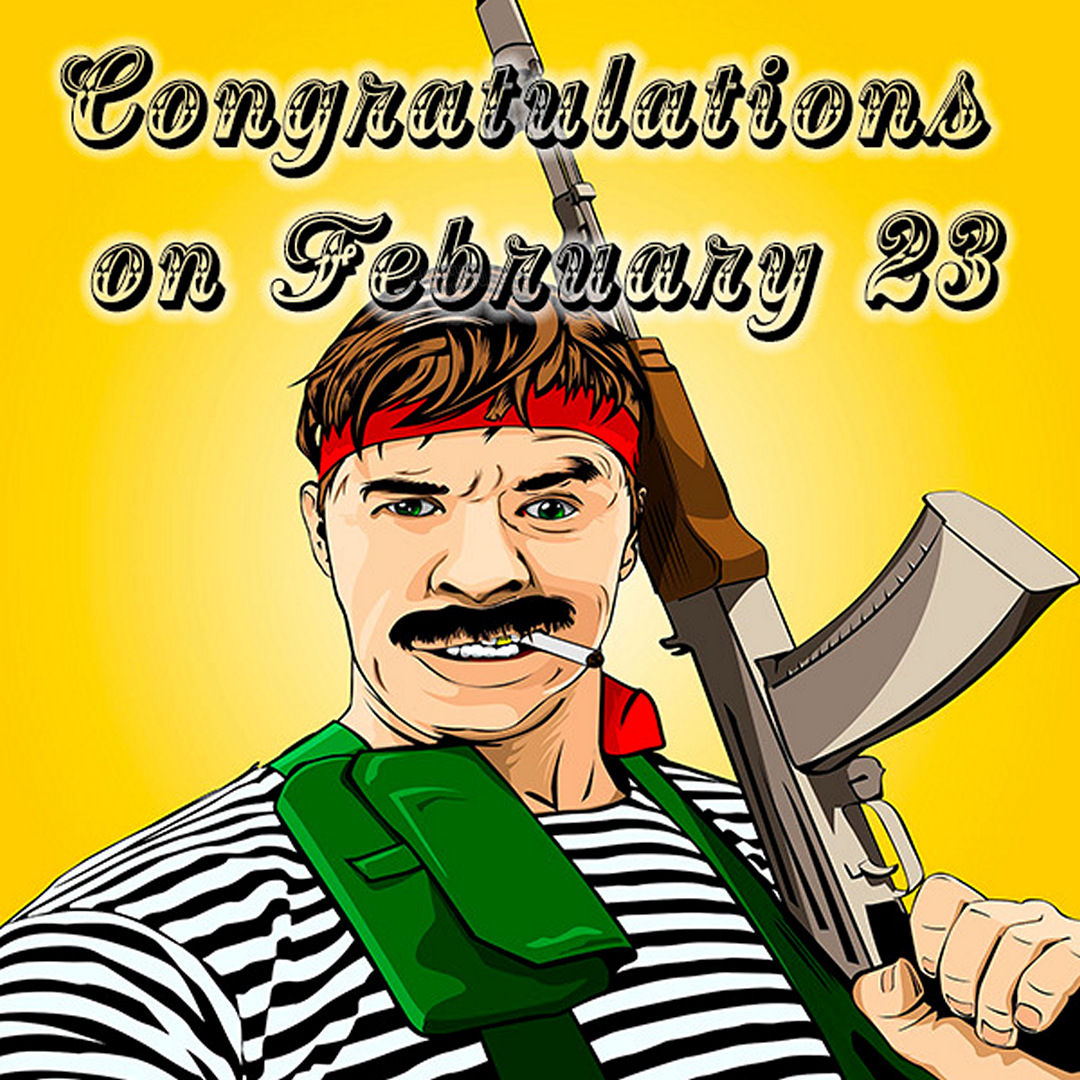 5. Picture congratulations on February 23