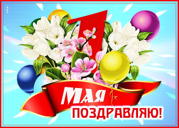 Картинка с 1 мая с цветами.