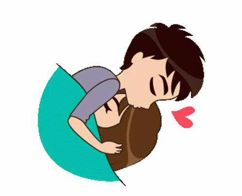 10. Сексуальный Черно-белый GIF. Парень обнимает и целует свою сонную девушку