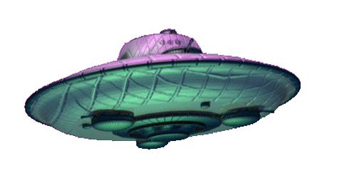 7. Гифка НЛО на прозрачном фоне. Летающая тарелка на фоне зелёного хромакея.