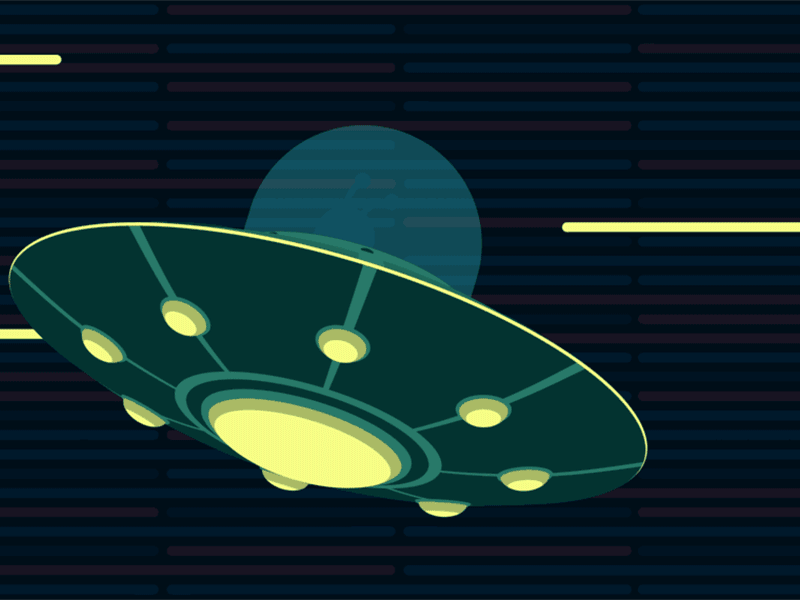 2. Гифка Летающая тарелка. Каноническое изображение НЛО, динамично и со вкусом.