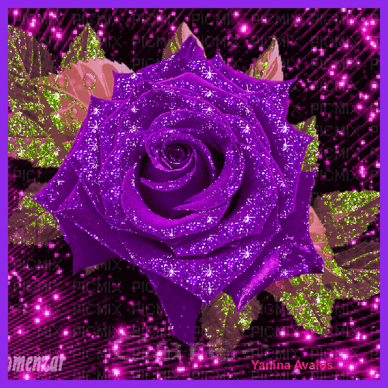 6. Картинка мерцающая фиолетовая роза