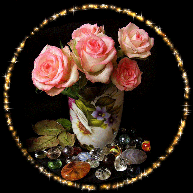 8. Прикольная картинка с розами в вазе