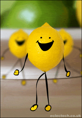 1. Смешная гифка с танцующим лимоном