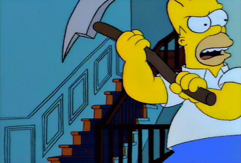 5. Гифка Ярость. У Гомера иногда случаются приступы бешенства. Обычно он душит Барта, иногда действует иначе.