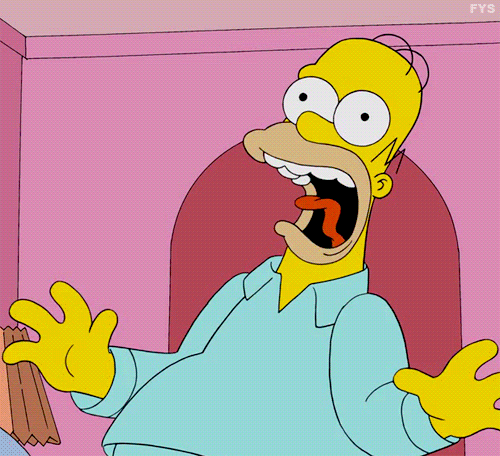 3. Гифка Эмоции. Так Гомер обычно выражает свой ужас или крайнюю степень удивления.