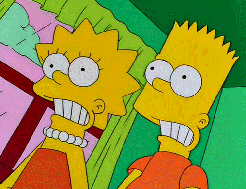 5. Гифка Симпсоны. Гифка из легендарного мультсериала. Серию не помню, но так Барт и Лиза обычно реагируют на очередное появление Боба.