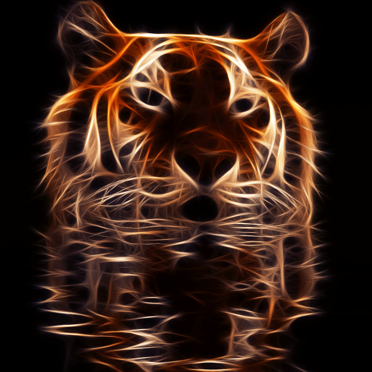 10. Гифка Силуэт. Изображение контура тигриной головы. Смотрится очень круто.