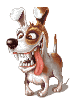 6. Смешной злой анимированный пёсик на аватарку на прозрачном фоне