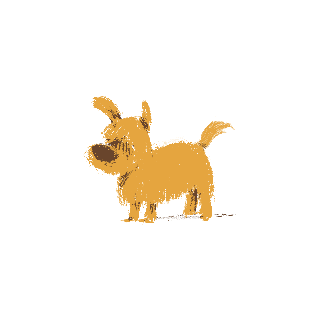 4. Прикольная нарисованная лохматая собака
