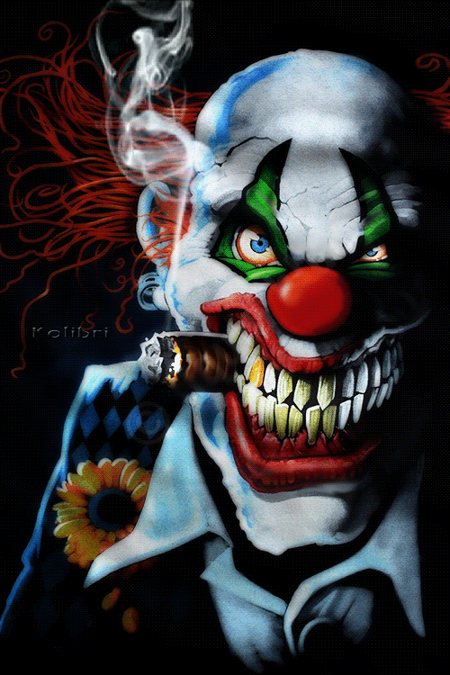 7. Гифка клоун с сигарой