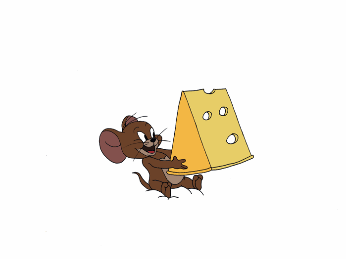 2. Смешная gif картинка Джерри поедает сыр