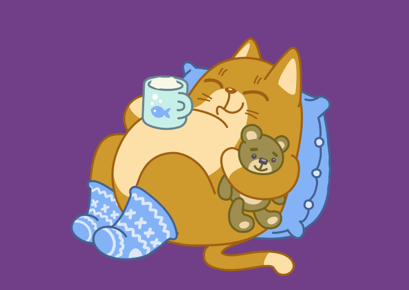9. Смешная анимация котик спит