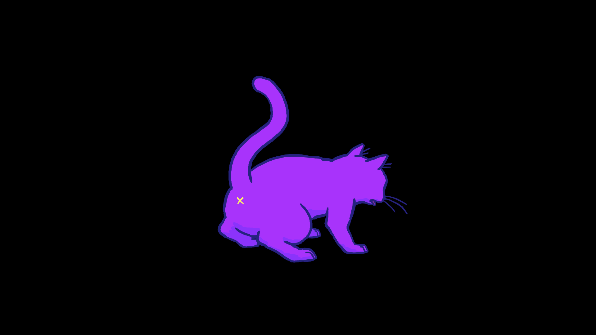 12. Картинка фиолетовый блюющий кот, красивые обои на рабочий стол для виндовс