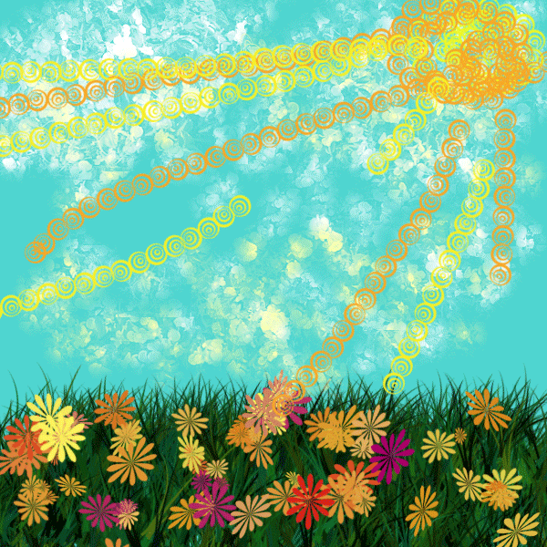 19. Gif картинка летняя природа и бабочка