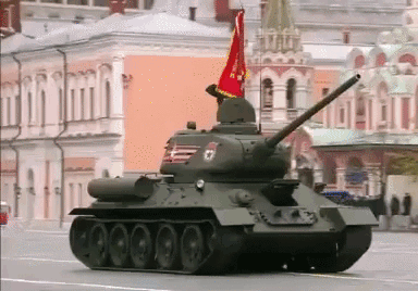 3. Гифка легендарный Т-34 на Красной площади, парад на 9 мая!