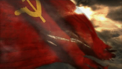 4. Красивая анимация с потрёпанным флагом Советского Союза