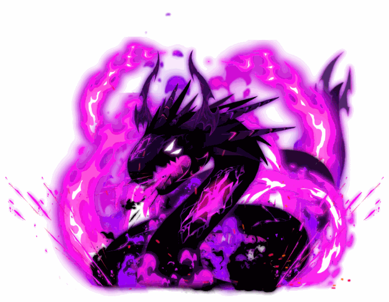 90. Крутая топ анимированная аватарка для ДС с фиолетовым драконом на прозрачном фоне