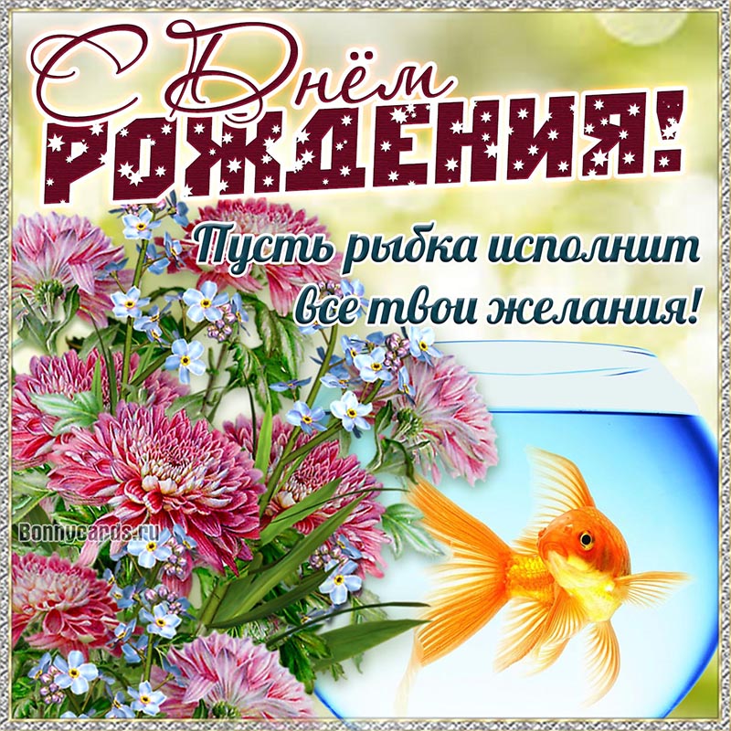 90. С Днём рождения, пусть рыбка исполнит все твои желания.