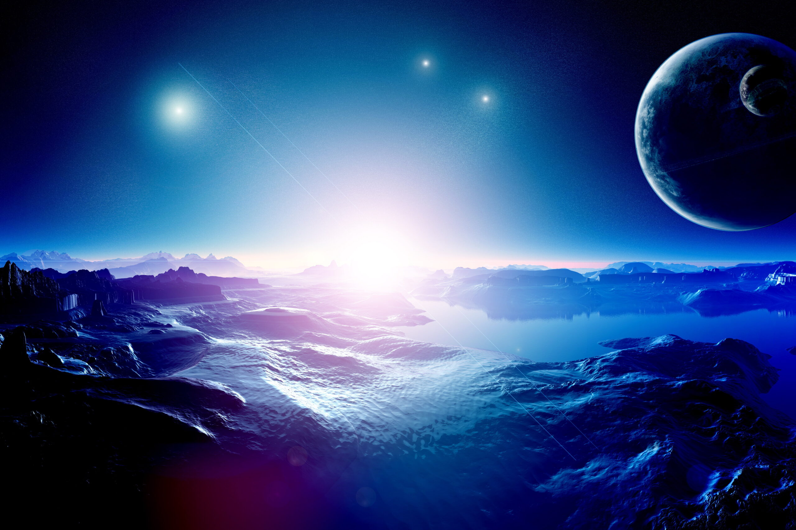 13. Синяя луна — картинки в разделе Космос. Космический пейзаж