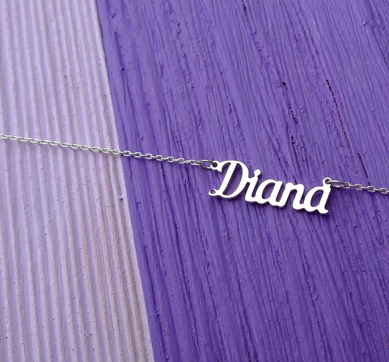 26. Серебряная именная подвеска с именем Diana из серебра. Подвеска имя Диана