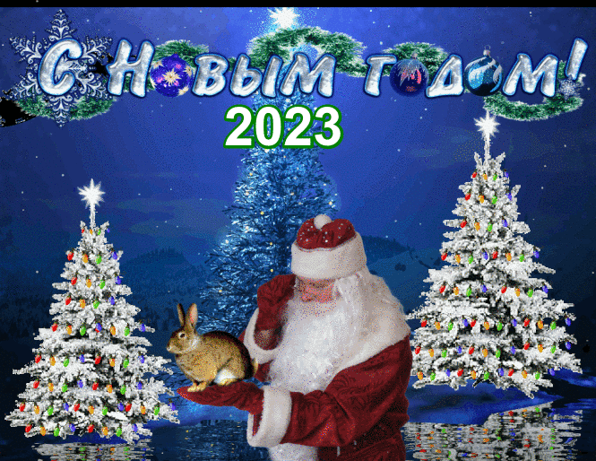 Новый 2023 год кролика в гифках